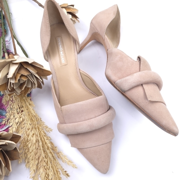 🔴 Antonio Melanie Women's Tan Kitten Heels Sz 7 - Picture 3 of 9